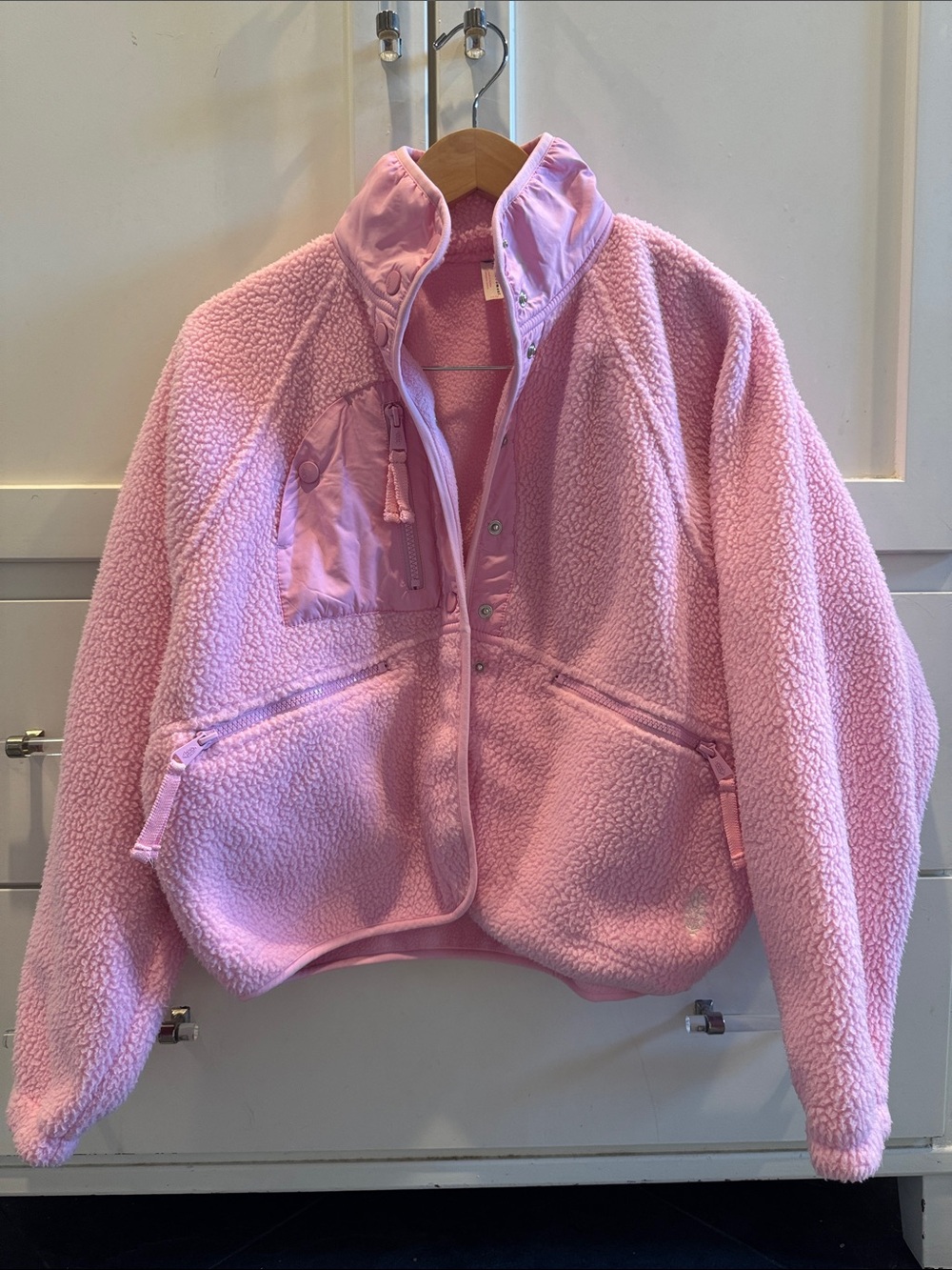 💓 Free People Teddy Fleece Jacket Prism Pink Hit The Slopes
